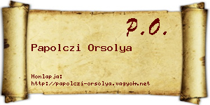 Papolczi Orsolya névjegykártya